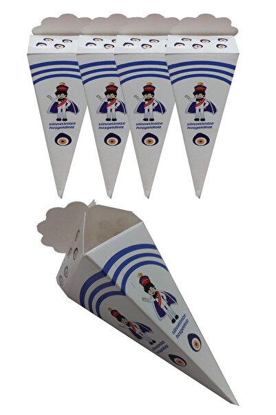 Parti dolabı 25 Adet Nazar Boncuklu Sünnetimize Hoşgeldiniz Sünnet Külahı Lokumluk Hediyelik Mevlid Şeker Kutusu