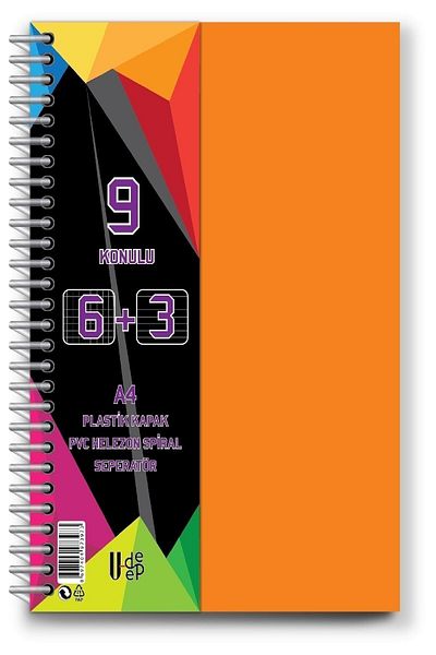 FREE A4 Large Size 9 Thread 270 Sheets with Bookmark Spiral Plastic Cover 6 Checks + 3 Ruled Notebook