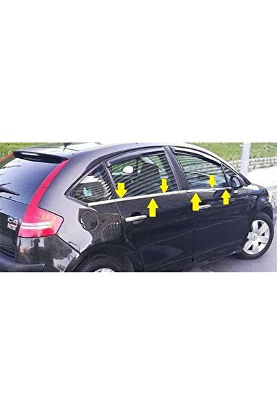 Kml34tuning55 Citroen C4 2004-2011 Krom Cam Çıtası (HB) 8 Parça Paslanmaz Çel...