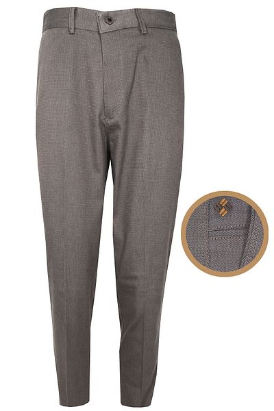 Varetta Ανδρικό λινό παντελόνι Ecru Classic Cut Dobby Lycra