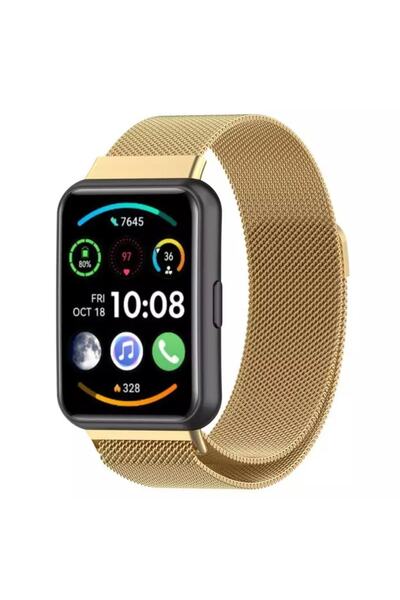 Mi7a Huawei Watch Fit 2 Uyumlu Metal Örgülü Mıknatıslı Kordon