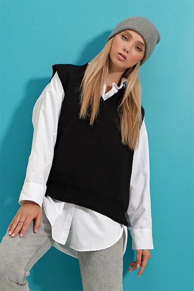 laughs Women's V-Neck Sweater Knitwear Blouse Blz9891