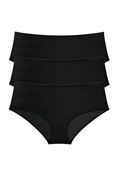 Royaleks 3 Pieces Women's High Waist Bato Panties Black (With Earphones as a Gift)