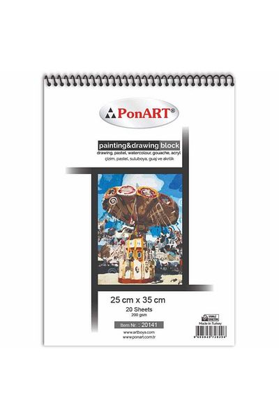 Ponart Painting Drawing Block 25x35 200 Gr 20 Yp Multi-Purpose Drawing Pad 20141