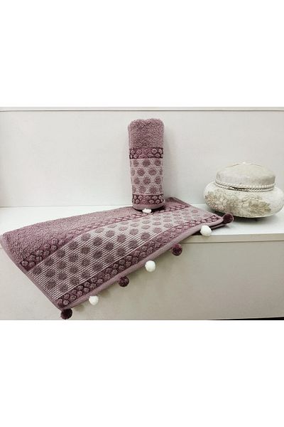 Kardelen 100% βαμβακερή μαλακή πετσέτα - Pompom Dowry Hand Face