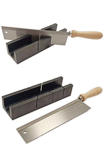 Binbirreyon Gönyeli Kesim Testeresi Ve Şablon Seti Ahşap Saplı 45-90 Derece Ce093