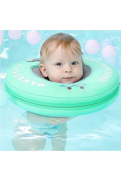 Schulzz حلقة رقبة للسباحة للأطفال من مامبوبيبي مع حزام أمان - أخضر