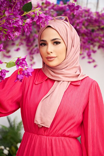 Naciye Sultan Βαμβακερό σάλι σε χρώμα πούδρας