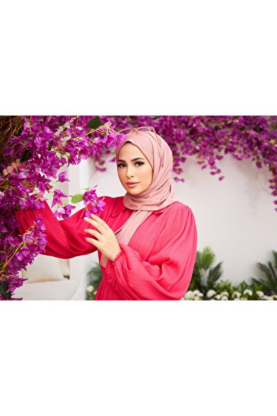 Naciye Sultan Βαμβακερό σάλι σε χρώμα πούδρας