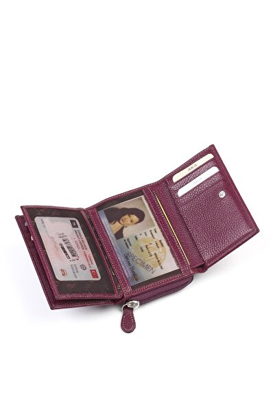 Aka Deri 467 100% Genuine Leather Wallet Purple