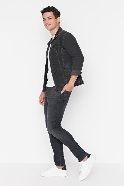 Trendyol Collection Чорні джинси з еластичної тканини Skinny Slim Fit TMNAW20JE0356
