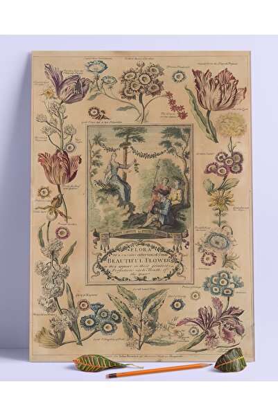 Buka Shops Floral Duvar Posteri Dev Boy 45x30 Cm