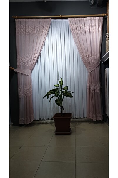 dolunay perde 6481 Kdk Sıra Desen Tül Fon Perde