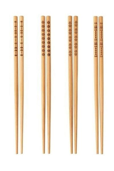 IKEA 4 Pairs Washable Bamboo Chopstick Japanese Chinese Chopsticks Length: 24 Cm