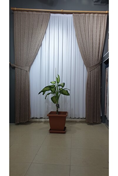 dolunay perde 5528 Kdk Örümcek Desen Tül Fon Perde