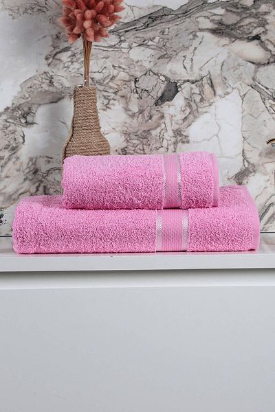 Mira Home 100% βαμβακερό 2 τεμάχια γυναικείο/ανδρικό σετ πετσετών μπάνιου ντους 90x150 cm