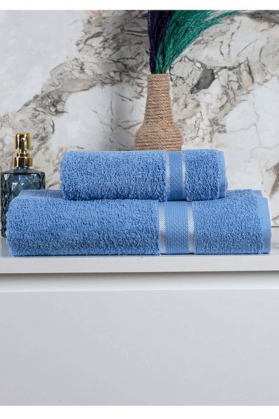 Mira Home 100% bumbac 2 piese Set prosoape de baie turcească pentru duș femei/bărbați 90x150 cm