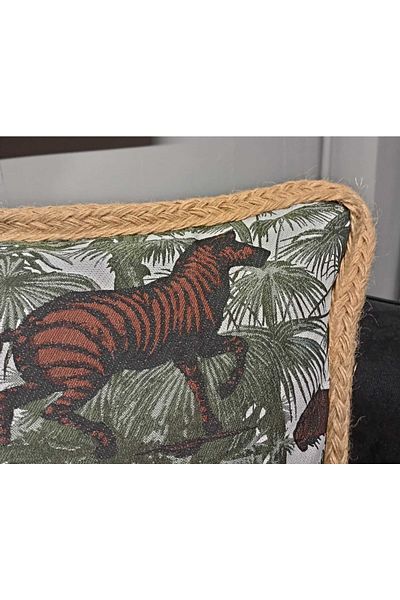 Alacastore Husă de pernă decorativă cu design special țesut jacquard din iută