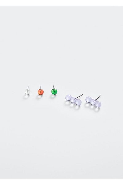 MANGO Woman Kristall-Ohrring-Set
