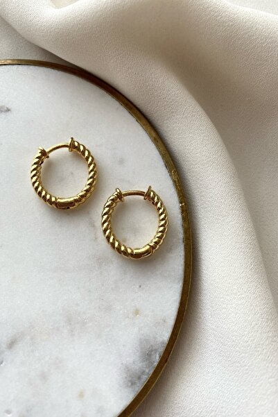 gaila design Altın Kaplama Burgu Halka Küpe