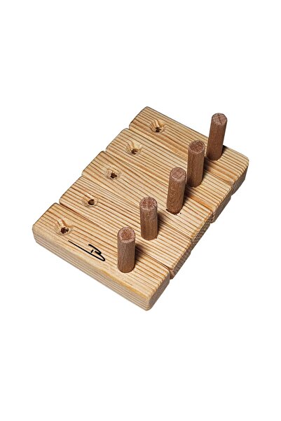 Barış Dizayn Doğal Ahşap Tekli Mini Askılık Çok Amaçlı Dolap Duvar Askısı (5li Set)