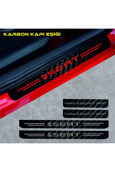 typhon ملحق متوافق مع عتبة باب السيارة KTsticker CARBON KT 4 قطع لمقعد أرونا