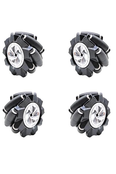 Arduino Emes Robotik 80mm Omni Mecanum 4'lü Tekerlek Seti (2 Sol Teker - 2 Sa...