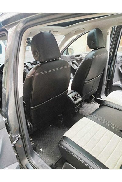 AKINCI فولكس فاجن تيجوان 2016 2020 كريم بايب فيس مزيج من الجلد الأسود حبل كريمي