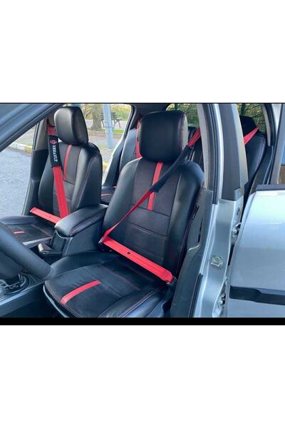 Megane 2 Arka Sırt Arka Oturma 2+1 Siyah Taytüyü Siyah Deri Karışımı Kırmızı Ip. Kırmızı Şerit