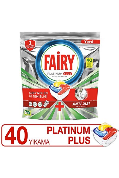 Fairy Platinum Plus 40 Yıkama Bulaşık Makinesi Deterjanı Tableti /kapsülü 40*2