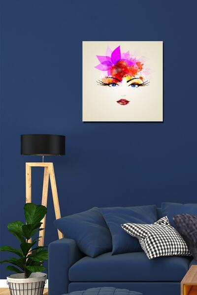 no77decor Pictură portret feminină colorată într-o singură piesă