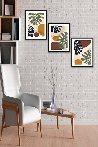 no77decor Set de pictură MDF cu imprimare UV, cu 3 piese, cu aspect artistic ...