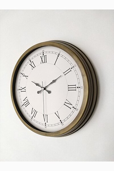 Genel Markalar Hediyelik Metal Eskitme Roma Rakamlı Retro Duvar Saati 40 Cm