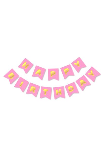 parti sürprizi Επιχρυσωμένο γιορτινό πανό με ροζ χρυσό Happy Birthday