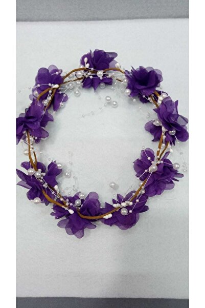 Berra Lazer Kesim Çiçekli Mor Renkli Taç