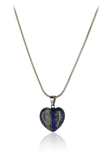 maestroaccessory قلادة من الحجر الطبيعي على شكل قلب من اللازورد مصنوعة يدويًا
