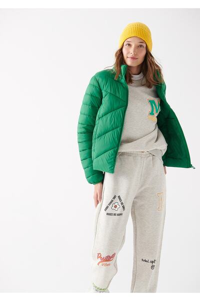 Mavi Dik Yaka Yeşil Ceket Dar Kesim 110698-71692