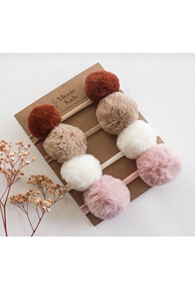 Girls 4-Piece Pompom Headband Set