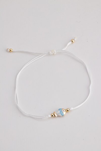 Sortie Aksesuar Balık Figürlü Mineli Makrome Ip Bileklik 006