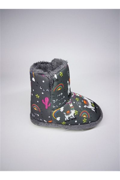 Settimo Gray Cute Lama Printed Boys' Slippers