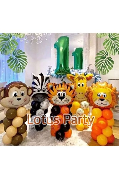 LOTUS PARTY 105 Safari Themed Balloon Set (Printed Balloon - Foil Balloon)