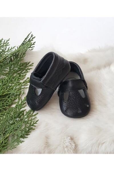 Hodore Wizy Genuine Leather Baby Moccasin Black