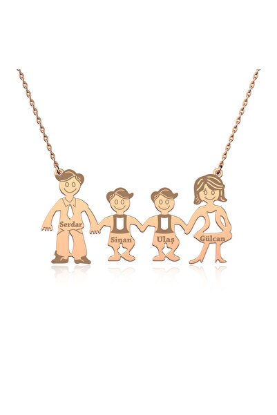 İNDİGO TAKI Isimli Iki Kız Çocuklu Gümüş Aile Kolyesi