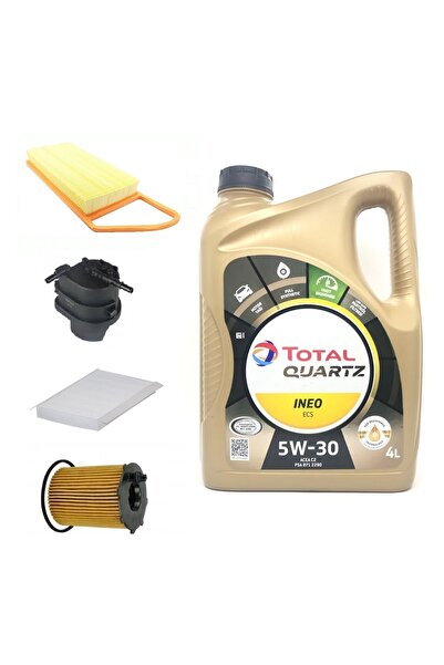 TOTAL Peugeot 206 1.4 Dizel KW50 Filtre Seti 2002-2009+İneo Mdc 5w-30 yağ
