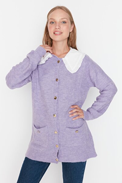 Trendyol Modest Cardigan - Purple - Regular