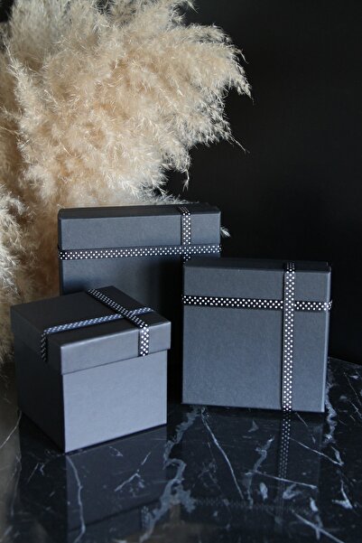 CHANZA HOME 3'lü Mini Boy Kaliteli Sert Kalın Kutu Çok Amaçlı Hediye Kutusu Seti