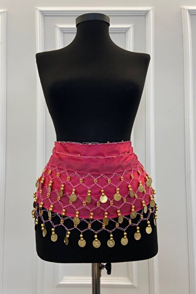 ZEYMERADE Fuşya Şakira Oryantal Dansöz Dans Kemeri Pullu Zilli Kına Oyun Eğle...