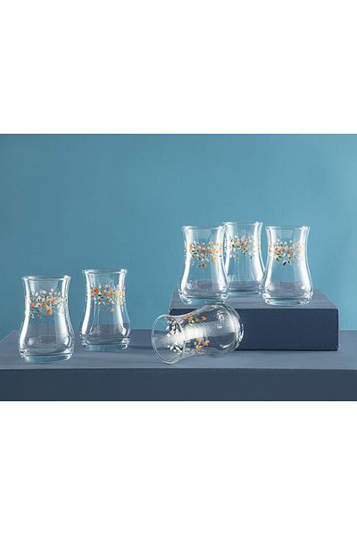 English Home Belleza Glass 6-Piece Tea Glass 170 ml Green-orange