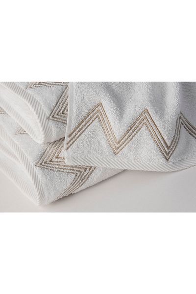 Gül Güler Zigzag Embroidered Face Towel
