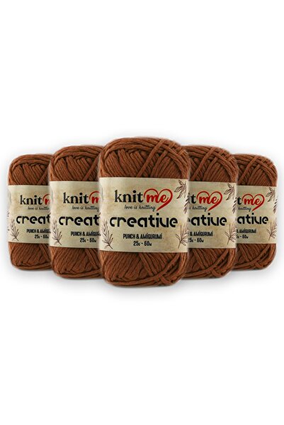 knitme Creatıve 25 Gr Pachet de 5 bumbac 100% Amigurumi Punch Ață de tricotat manuală Taka Yarn (1035)